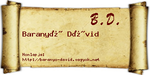 Baranyó Dávid névjegykártya